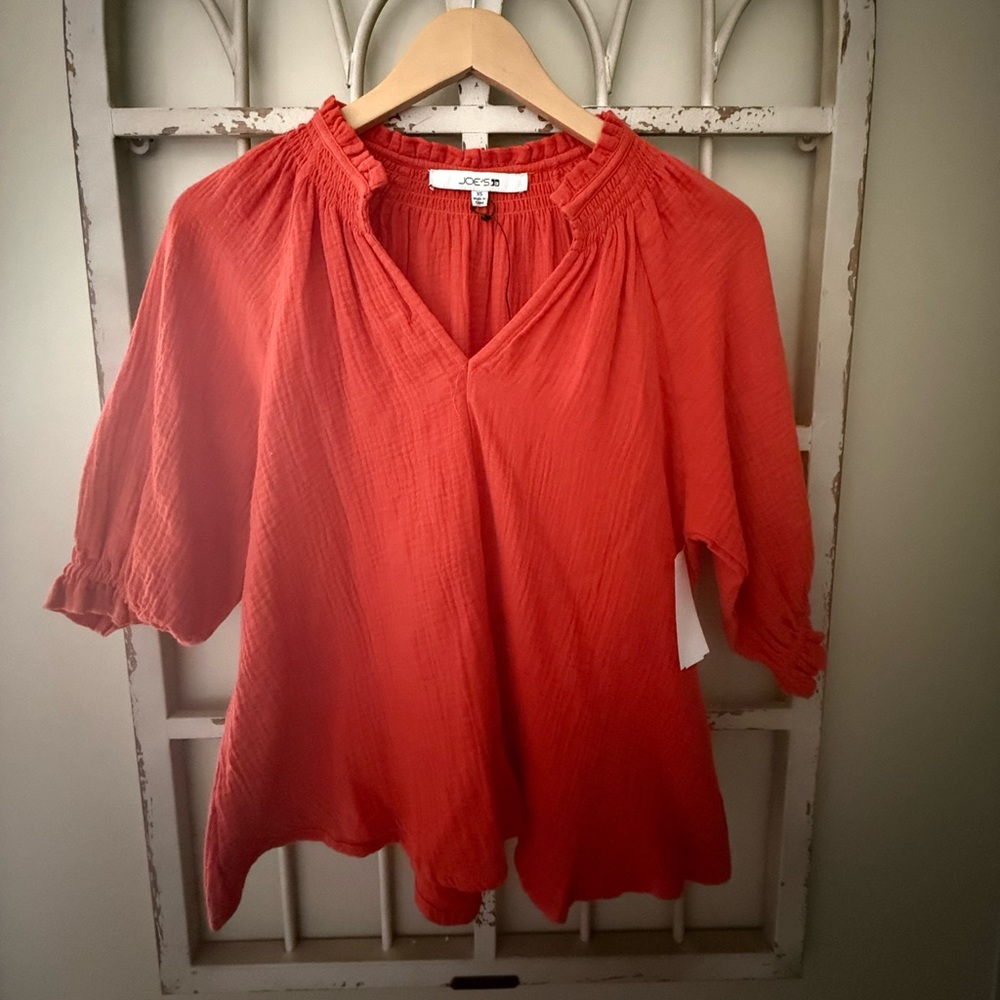 Joe's Jeans Burnt Orange Peasant Top